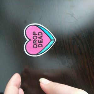 3 unused Valentine's iron on patches